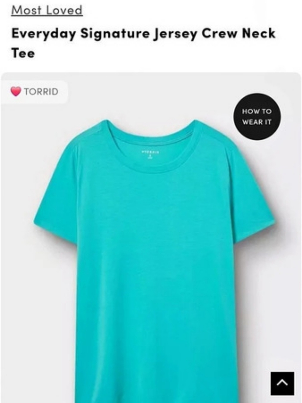 Torrid Everyday Signature Jersey Crew Neck Tee Short Sleeve Tee in Blue Size 2